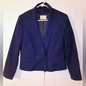 Vintage Pendleton Women's 100% Wool  Blazer Navy Blue Classic Tailored Jacket